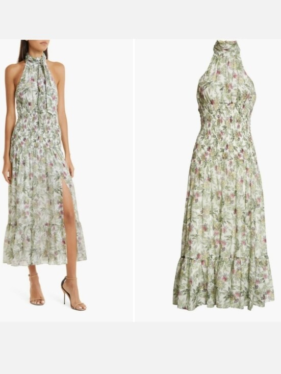 cinq a sept Dresses & Skirts - 12. NWT CINQ A SEPT DOVER FLORAL HALTER NECK COTTON & SILK DRESS